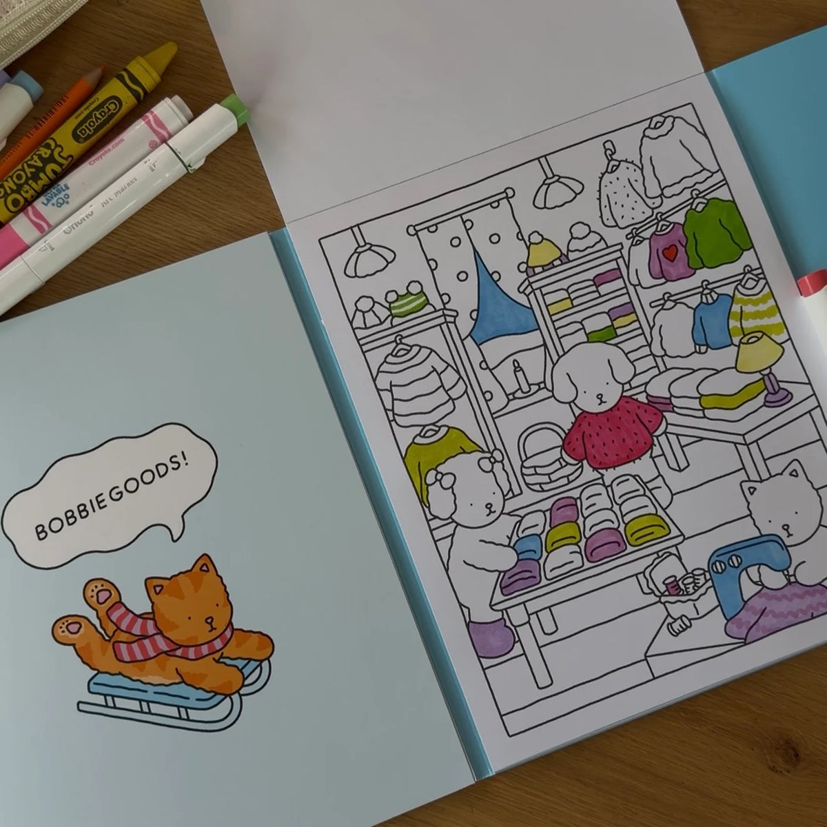 Bobbie Goods - Cozy Coloring & Drawing
Brrrr!! ❄️ This two-in-one book offers 32 pages of step-by-step drawing projects that guide budding artists through creating cozy Bobbie Goods characters, winter scenes, and adorable objects. In addition to the tutorials, an attached pad includes 6 unique winter coloring pages and 6 memo sheets.
Inside, you’ll find:
Step-by-step winter theme drawing tutorials
An attached pad with 6 cozy coloring pages and 6 cute drawing pages
