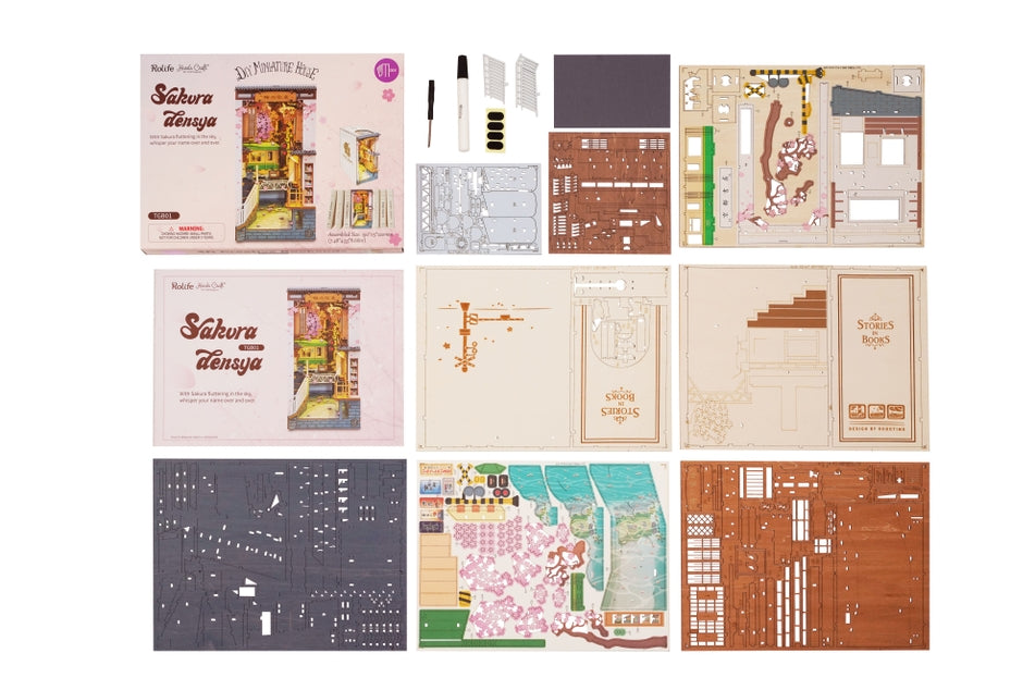 Kit de rincón de lectura Sakura Densya para hacer tú mismo una casa en miniatura