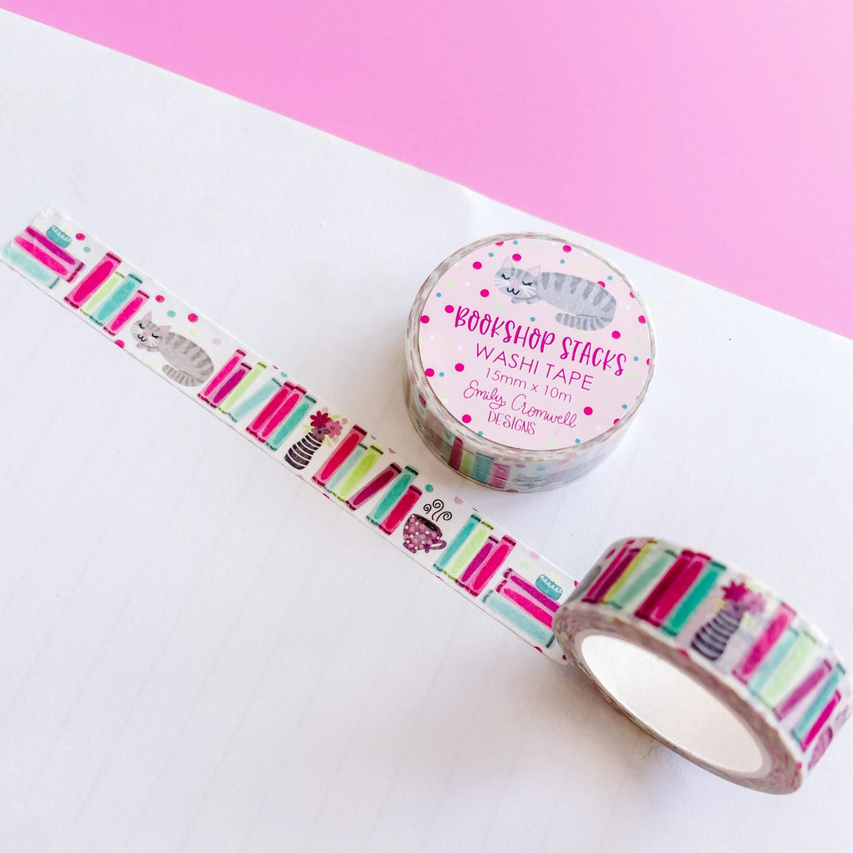 ✦ DETAILS ✦
Size: 15mm width x 10m length
Removable Washi Tape
Slightly Transparent
Features my hand drawn design as a repeat pattern