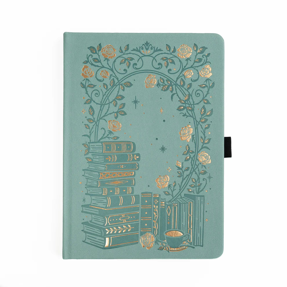 A love letter to book lovers, the Books of Beauty Reading Notebook is designed for cozy reading moments and thoughtful reflection.
Featuring a soft vegan leather cover in a dreamy seafoam hue, delicate gold-foil accents, and an elegant interior end page pattern, this notebook is as beautiful as it is functional—perfect for reading logs, book reviews, TBR lists, and journaling your favorite quotes.
A timeless addition to any stationery or bookish collection—ideal for readers, writers, and journal lovers.
