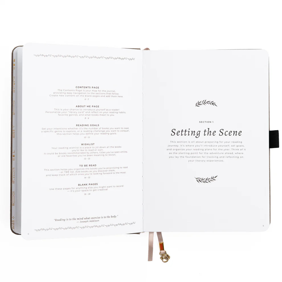 A love letter to book lovers, the Books of Beauty Reading Notebook is designed for cozy reading moments and thoughtful reflection.
Featuring a soft vegan leather cover in a dreamy seafoam hue, delicate gold-foil accents, and an elegant interior end page pattern, this notebook is as beautiful as it is functional—perfect for reading logs, book reviews, TBR lists, and journaling your favorite quotes.
A timeless addition to any stationery or bookish collection—ideal for readers, writers, and journal lovers.