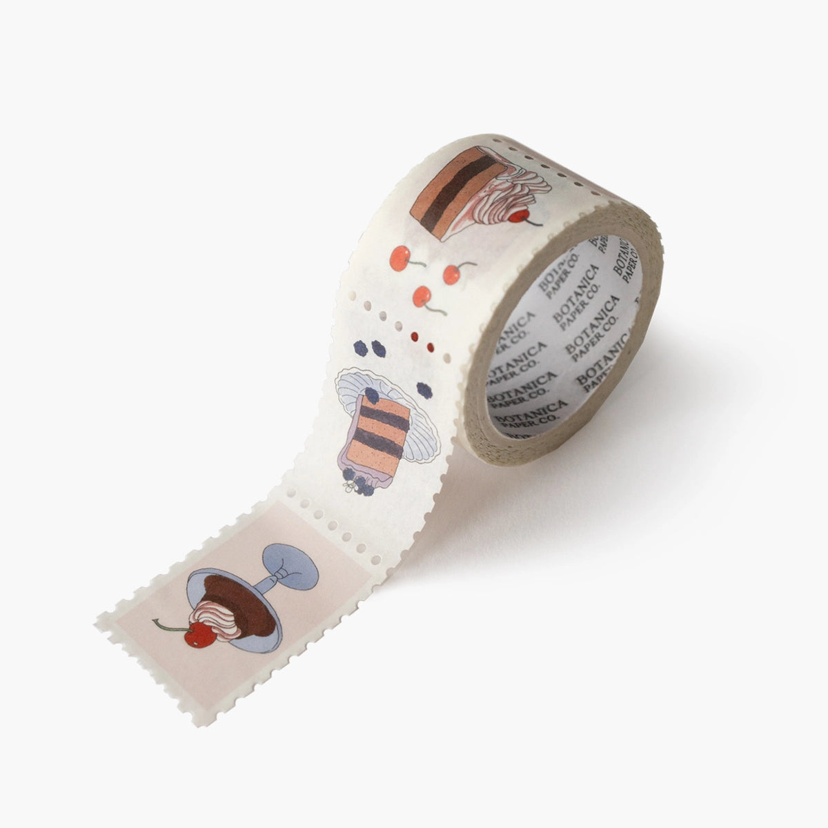 Illustrated adhesive paper tape inspired by vintage stamps.
Perfect for decorating your mail, journals, cards, gift tags, scrapbook projects, and more.
Perforated washi tape, 7 different designs on repeat.