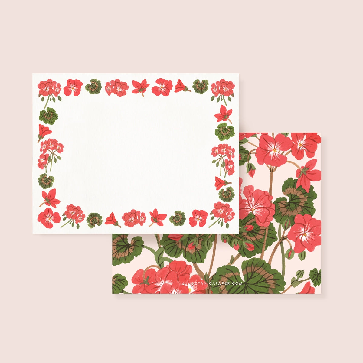 Botanica Paper Co. - Geranium Notecards Set
A lovely illustrated writing set based on Oana Befort's watercolor and gouache illustrations.