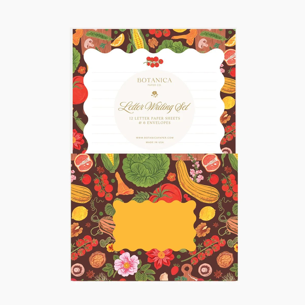 Letter Writing Set: 12 letter paper sheets + 6 envelopes
Printed full color on warm white paper