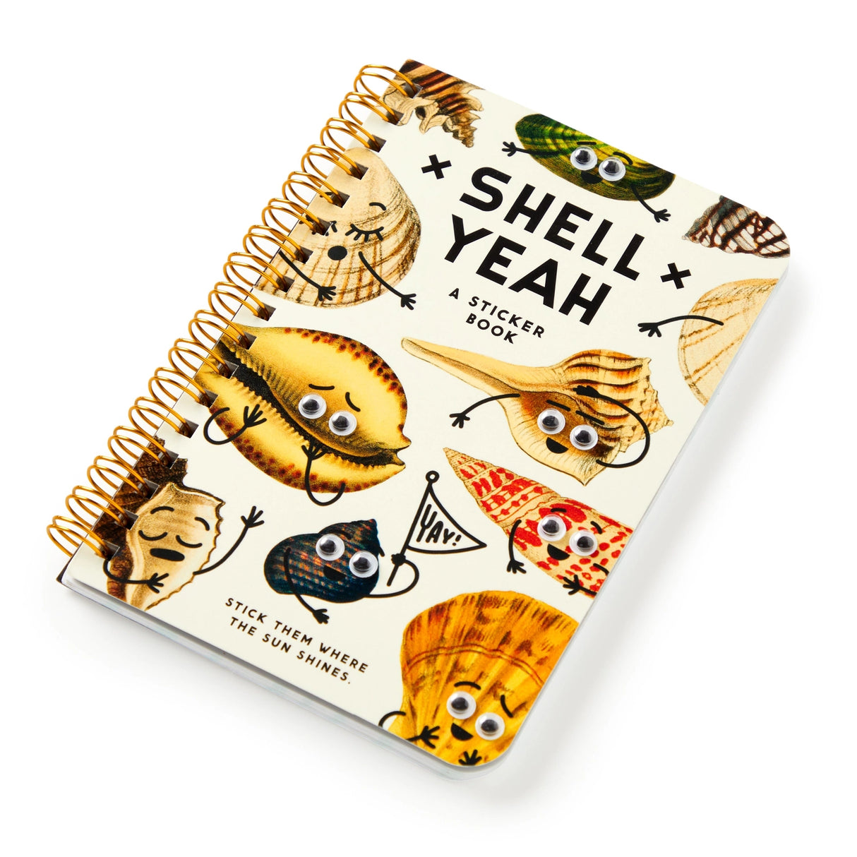 Adults like stickers, too. We just grew out of trapper keepers (tragically), which is exactly why the Shell Yeah Sticker Book exists—to bring the joy of stickers back, no binder required. This book is packed with silly seashells sporting googly eyes and clever, cheeky comments. From sassy scallops to pun-loving conches, these stickers are here to bring a little beachy mischief to your daily life.
* Each page features a wide range of googly-eyed shells–with clever comments
* Includes 19 pages of traditi