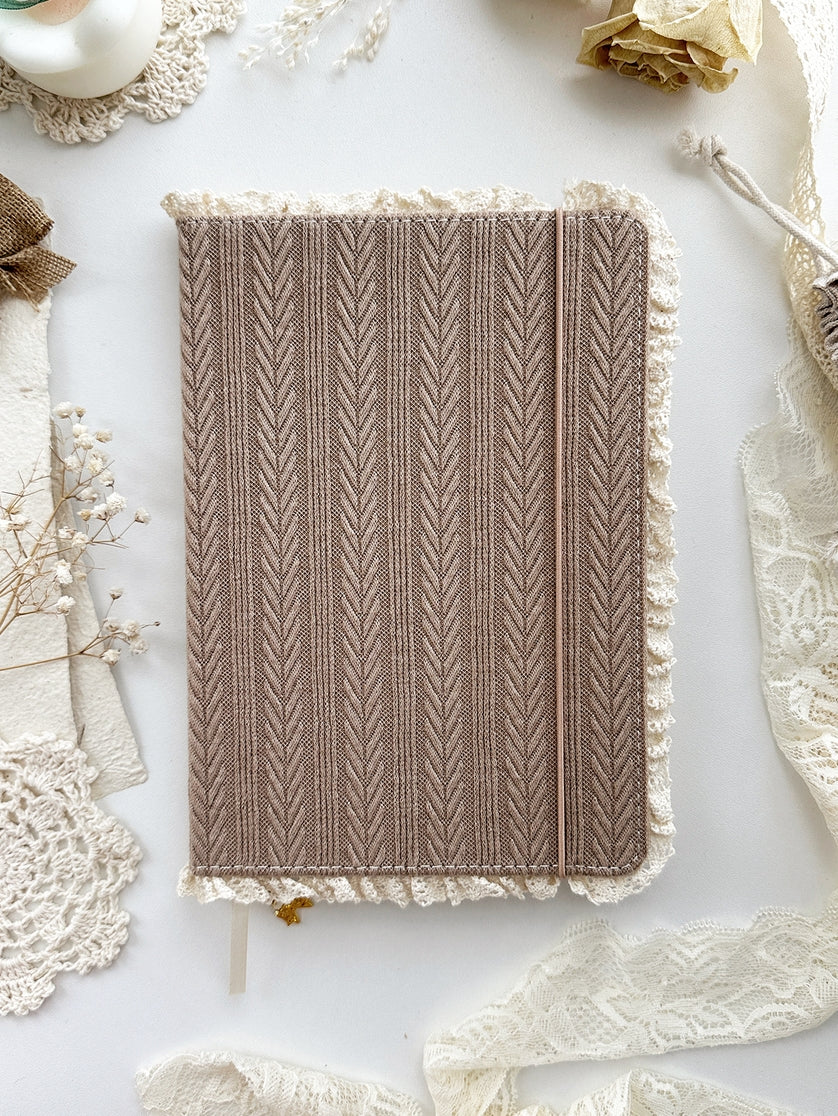 Cuaderno de encaje de suéter marrón A5