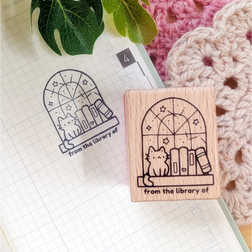 A stamp for you to denote that this book is from your library. Each stamp measures approximately 1.25 x 1.5 inch.
Stamps come loose and without any extra packaging.