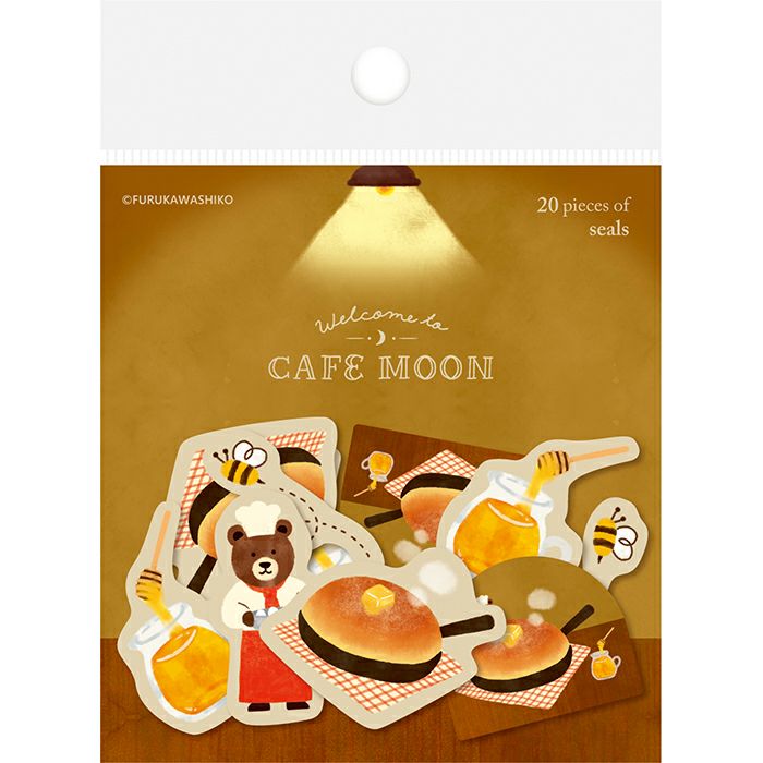 Pegatina de hojuelas de panqueque de Cafe Moon