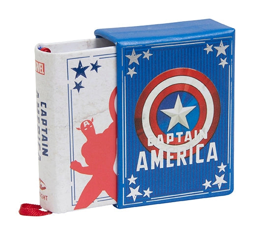 Captain America has been a pillar of truth, justice, and freedom since he made his very first comic appearance in 1941. Leading by example and always fighting for what is right, it’s no wonder how this Manhattan-born super solider became the inspirational legend he is today. Now, fans can carry the best pearls of wisdom from the first avenger with them in this comprehensive, pocket-sized collection!
Take Captain America’s wisdom with you wherever you go: With its 1.34” x 1.73” size, this tiny book fits in