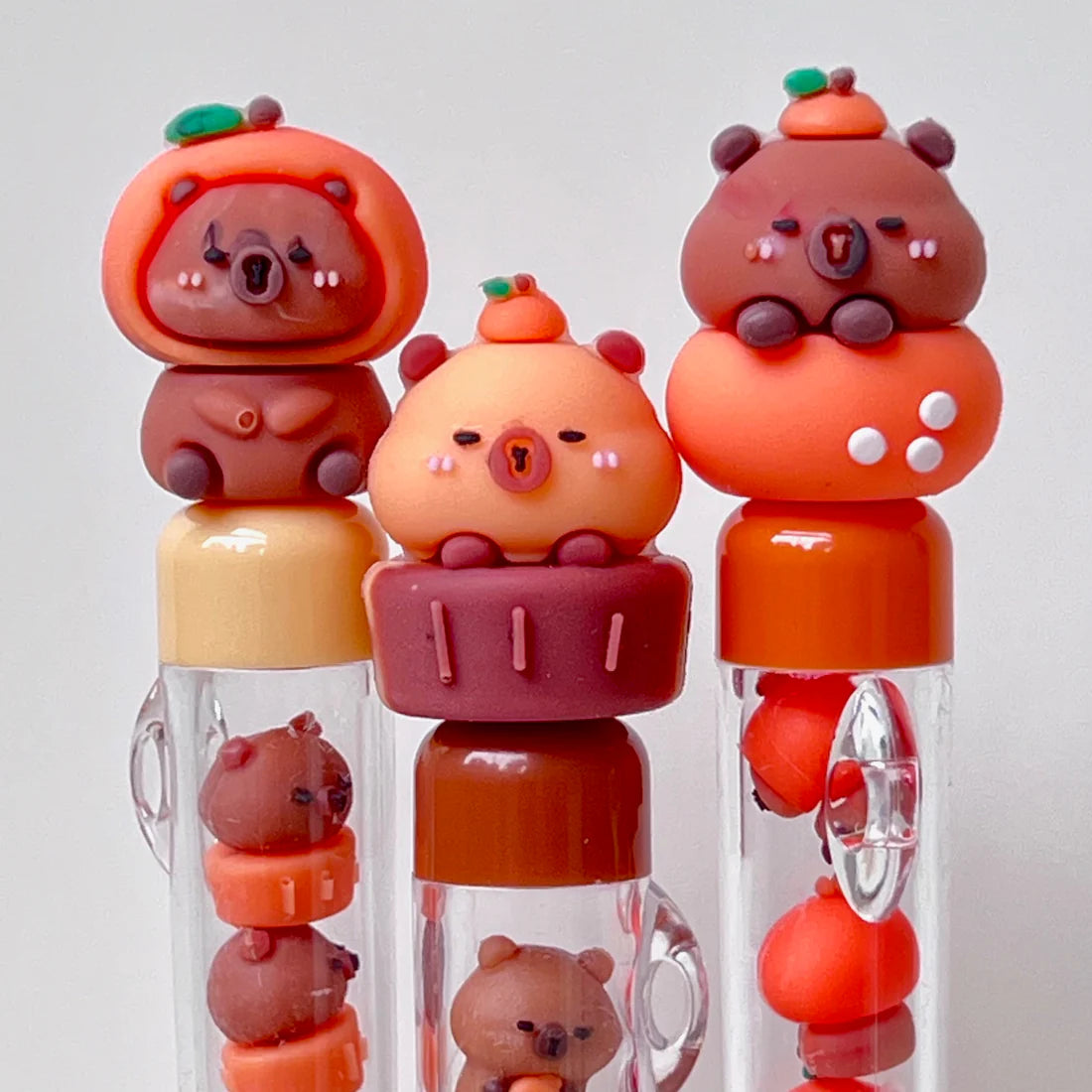 These cute capybara gel pens are perfect for planning, for work, home, desk or for school. They will be a beautiful addition to your pen collection!
• 0.5mm Gel Ink
• Black Ink
• Writes very smoothly
• Measures approx. 6" - 7"
• Includes 1 pen, we will send one random color/design