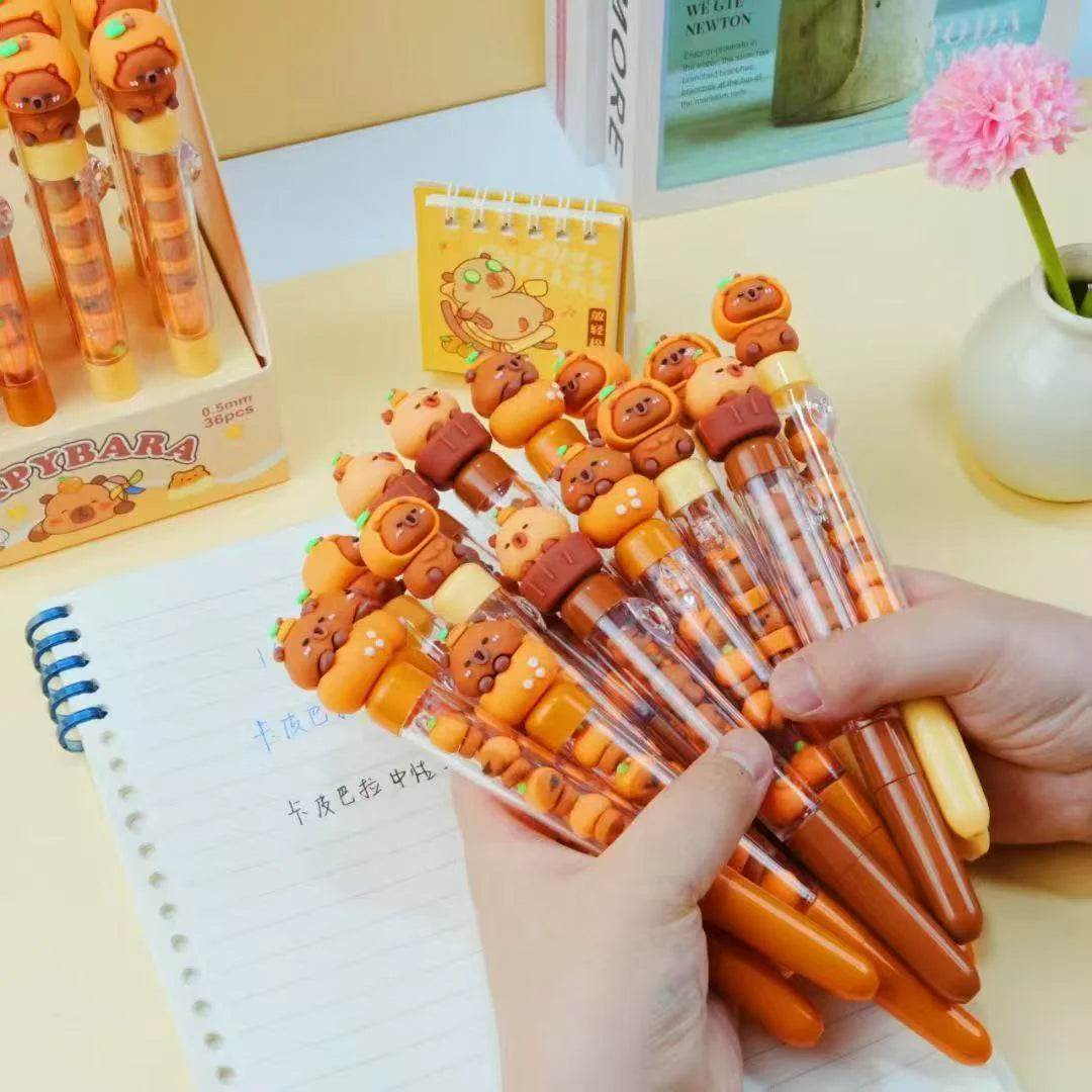 These cute capybara gel pens are perfect for planning, for work, home, desk or for school. They will be a beautiful addition to your pen collection!
• 0.5mm Gel Ink
• Black Ink
• Writes very smoothly
• Measures approx. 6" - 7"
• Includes 1 pen, we will send one random color/design