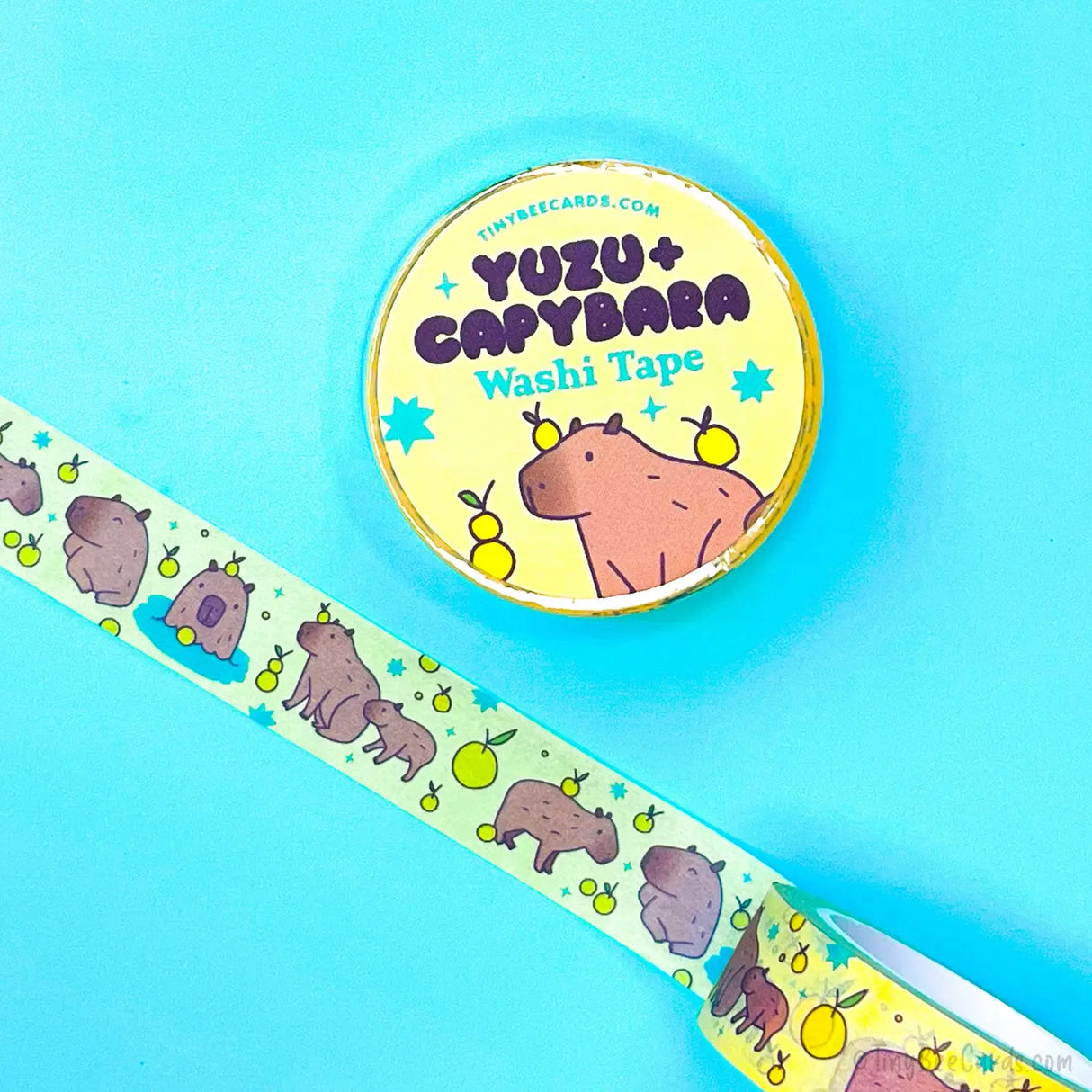 Tiny Bee Cards - Capybara & Yuzu Washi Tape