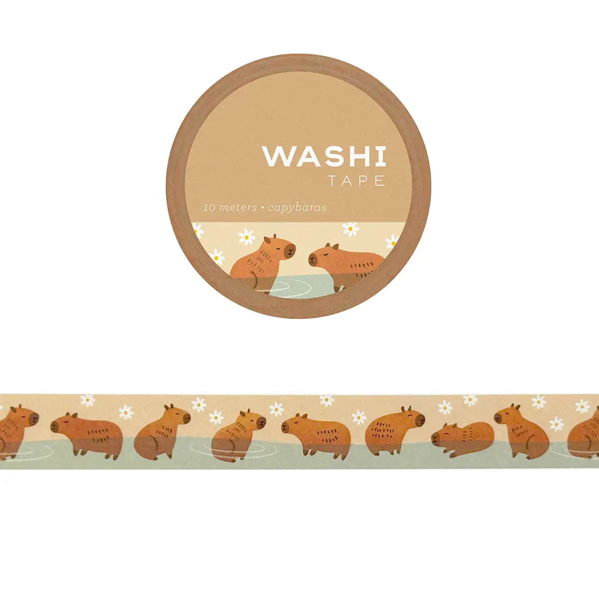 Girl of All Work Capybaras Washi Tape
These 15 mm wide rolls pack a punch with their striking designs and color, not to mention their eye-catching packaging makes them the perfect gift for all crafters and DIYers.
10 meters/ 15 mm per roll.