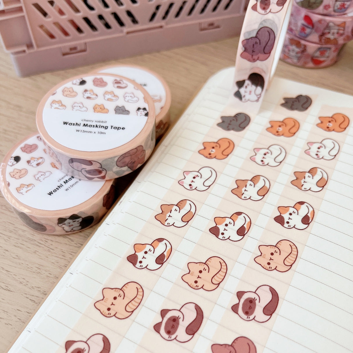 Cherry Rabbit Cat Loafs Washi Tape