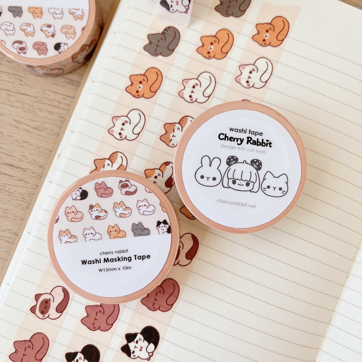 Cherry Rabbit Cat Loafs Washi Tape