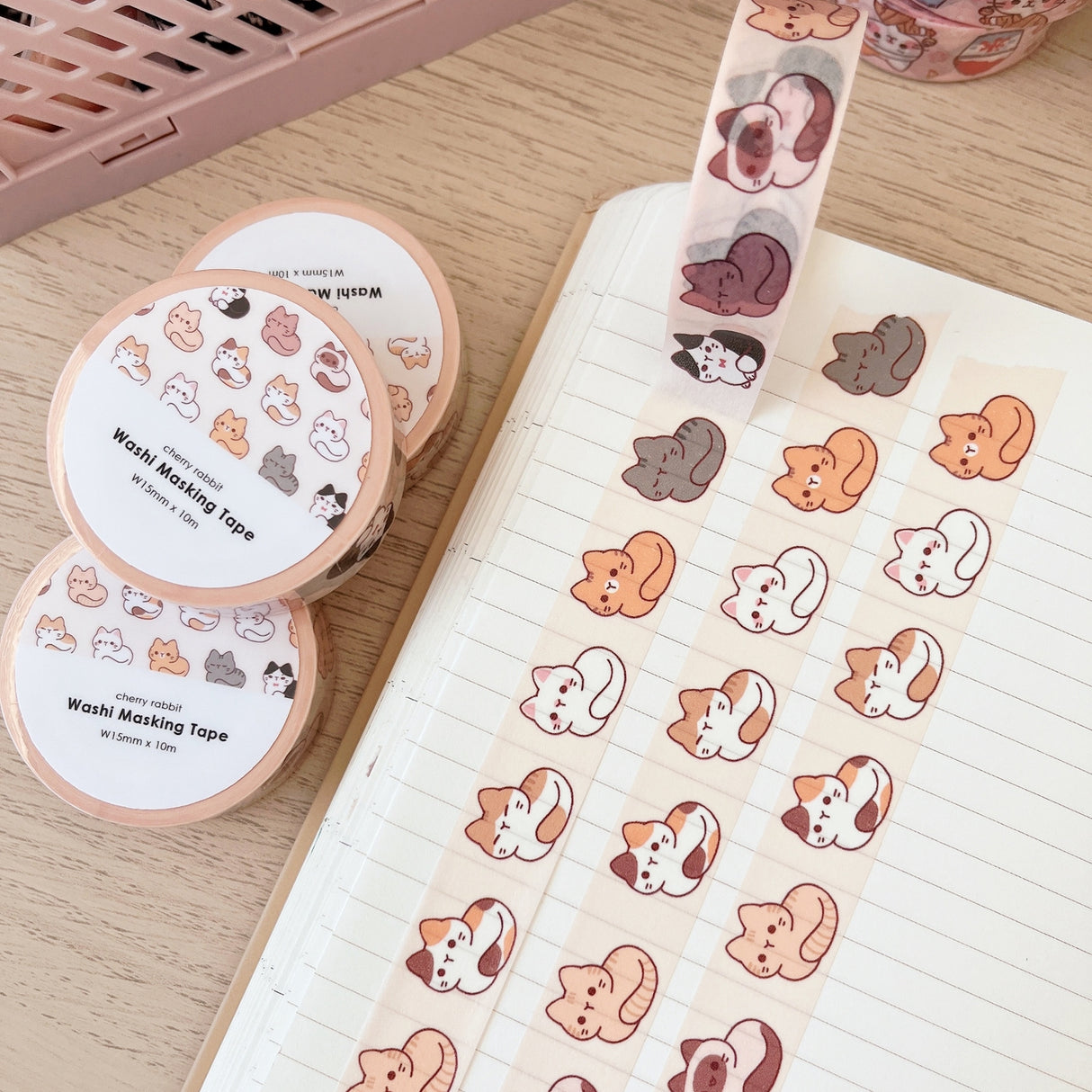Cherry Rabbit Cat Loafs Washi Tape
