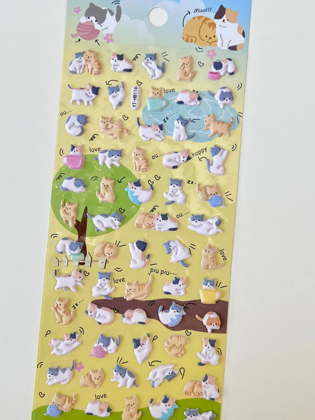 Cat Tiny Puffy Stickers 2