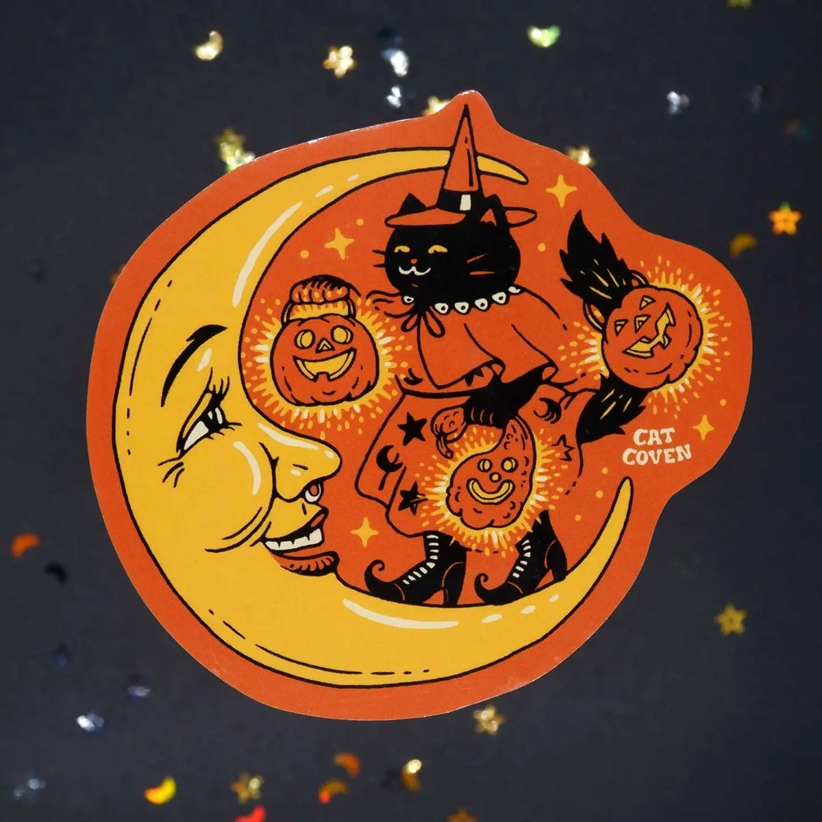 Cat Coven - Cat Witch & Moon Vinyl Sticker
Celebrate Halloween with this new cat witch & moon vinyl sticker! This sticker is perfect for your journal, water bottle, laptop, and more.
Waterproof, UV protected & high temperature resistant
3.75 x 3.4 inches
Colors may vary slightly from your computer screen to real life product
