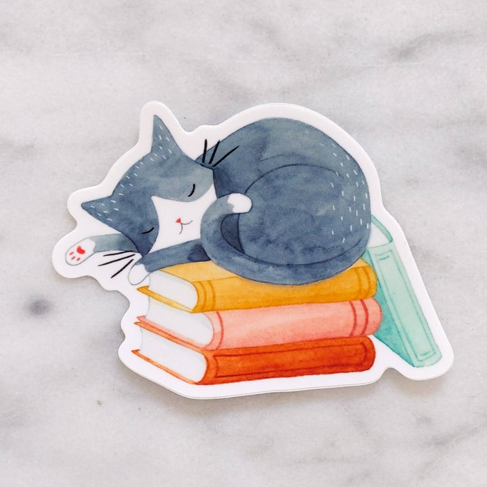 Julianna Swaney - Cat and Books Sticker