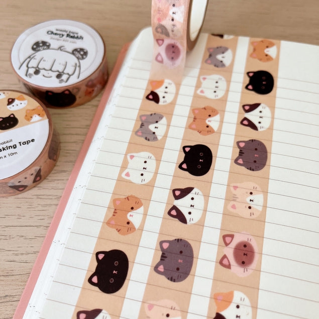 Cherry Rabbit Cat Heads Washi Tape