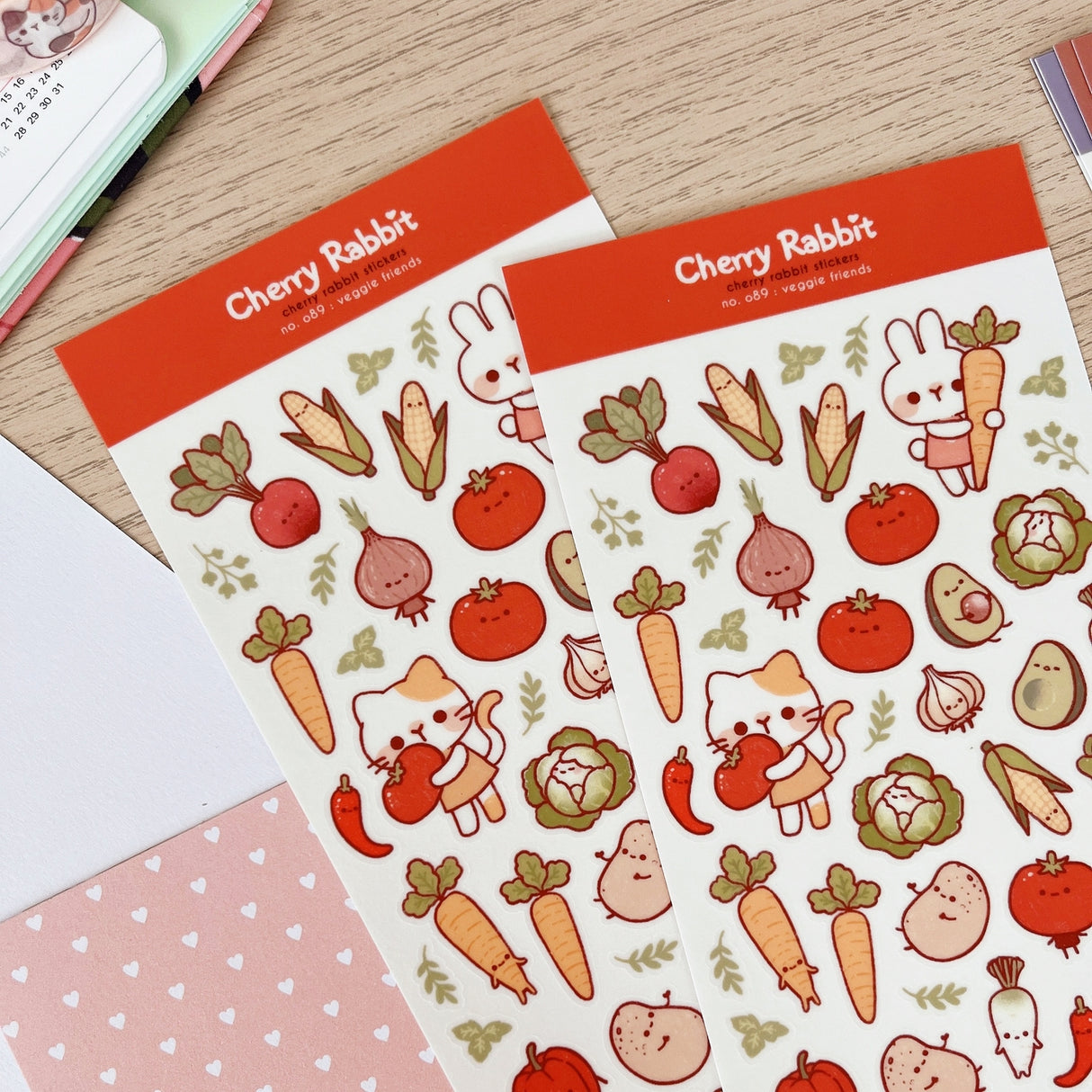 Cherry Rabbit Veggie Friends Sticker Sheet