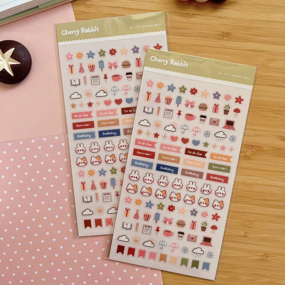 Decorate your planner / diary with these little stickers of japanese sushi !
Kiss cut sticker sheet
1 sheet
Sheet size: 9 x 18 cm
Material: Clear PET