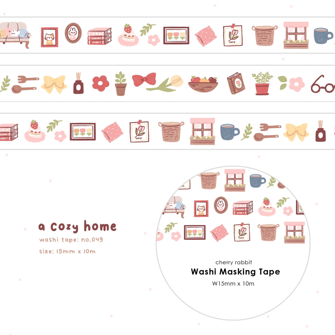 Decorate your planner / diary with this cute little washi tape ♡
Roll size: 15mm x 10m
Material: Washi
Includes 1 roll of washi