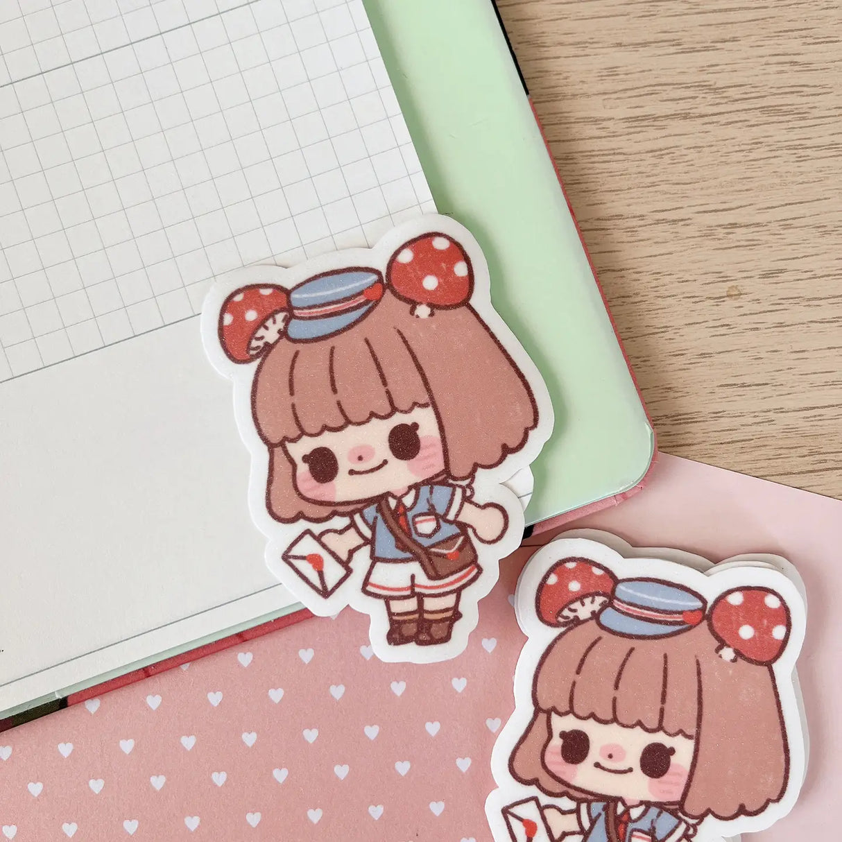 Cherry Rabbit Cherry's Postal Service Sticker
Size: 50mm x 70mm
Material: Matte Glitter Vinyl Sticker
Waterproof