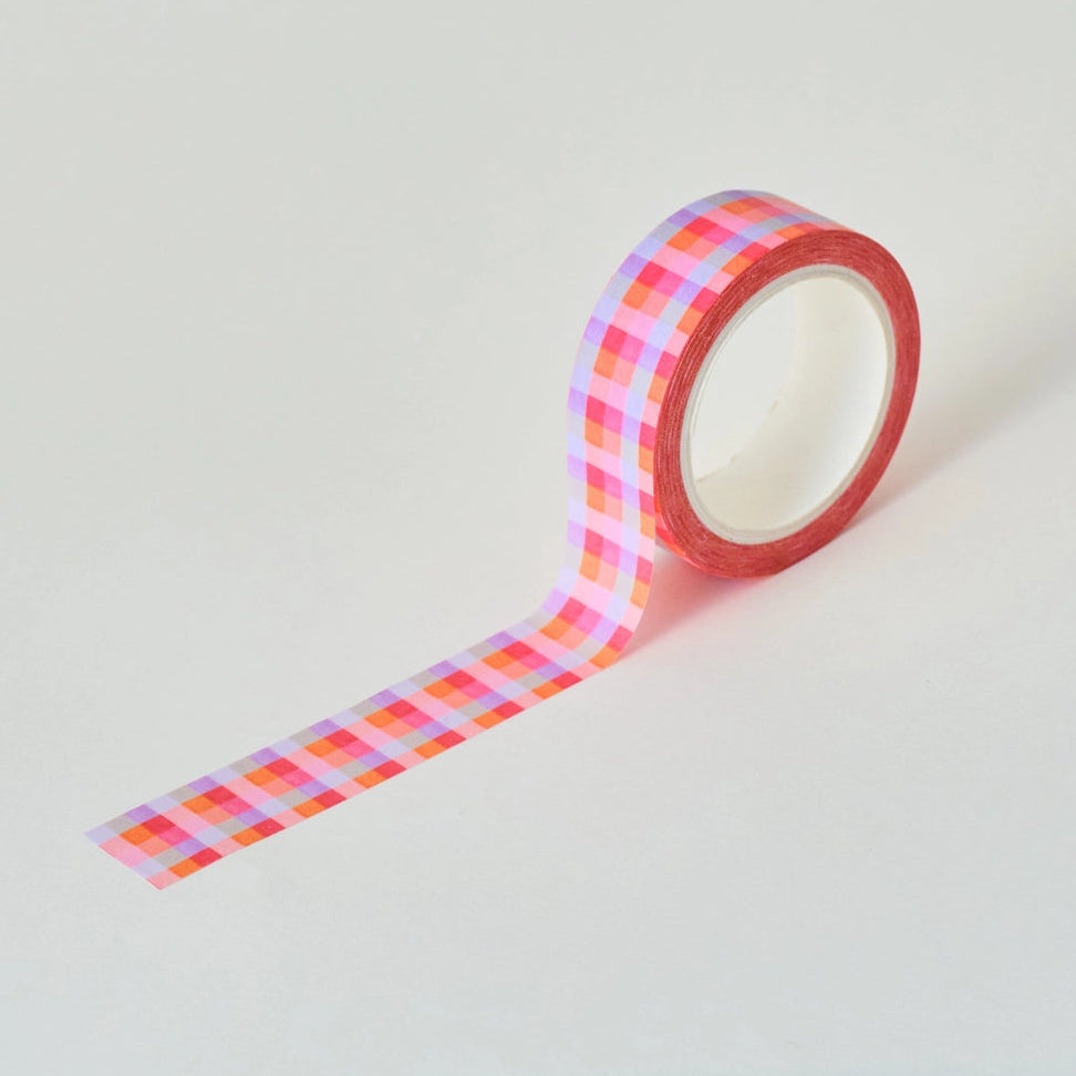 Cute & colourful hand drawn gingham washi tape!
This paper masking tape is perfect for decorating your bullet journal and planners, scrapbooking & gift wrapping. It'll add some fun and colour to any surface and is easy to peel off.
10m x 15mm