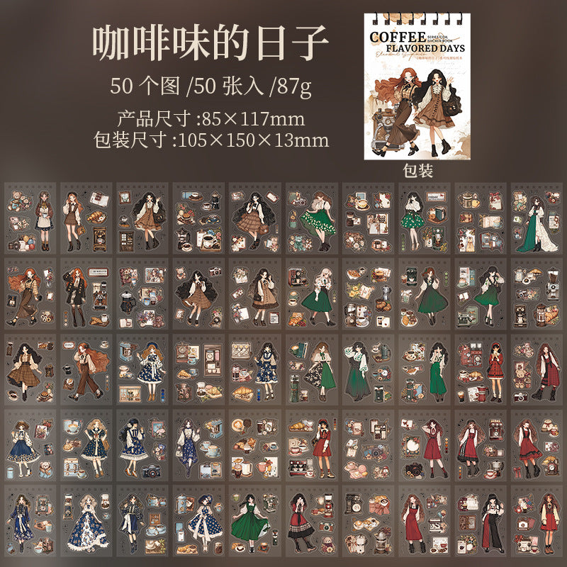 Capture the rich and fragrant moments of life with taste inspired ideas. Whether you're a journaling enthusiast, a coffee lover, or someone who wants to add a sense of ceremony to your daily routine, this is for you!
50 pieces of large stickers with exquisite patterns
Special shaped die-cutting with adhesive backing to use immediately
3.35 in x 4.6 in