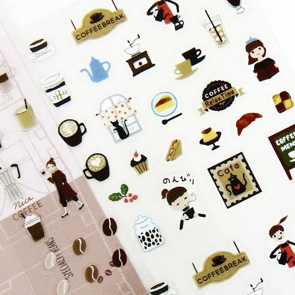 Coffee Time Sticker Sheet
This is a small size transparent material sticker that is easy to decorate in planners or journals. It contains two identical illustrations, so you can use it for preservation, matching, or sharing.
Sheet size: Length 150× Width 90mm
Includes 1 sticker sheet