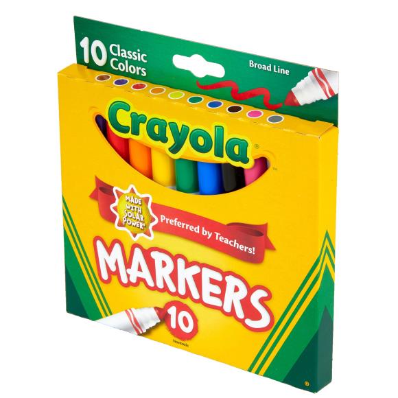Marcadores de trazo ancho Crayola, colores clásicos, paquete de 10