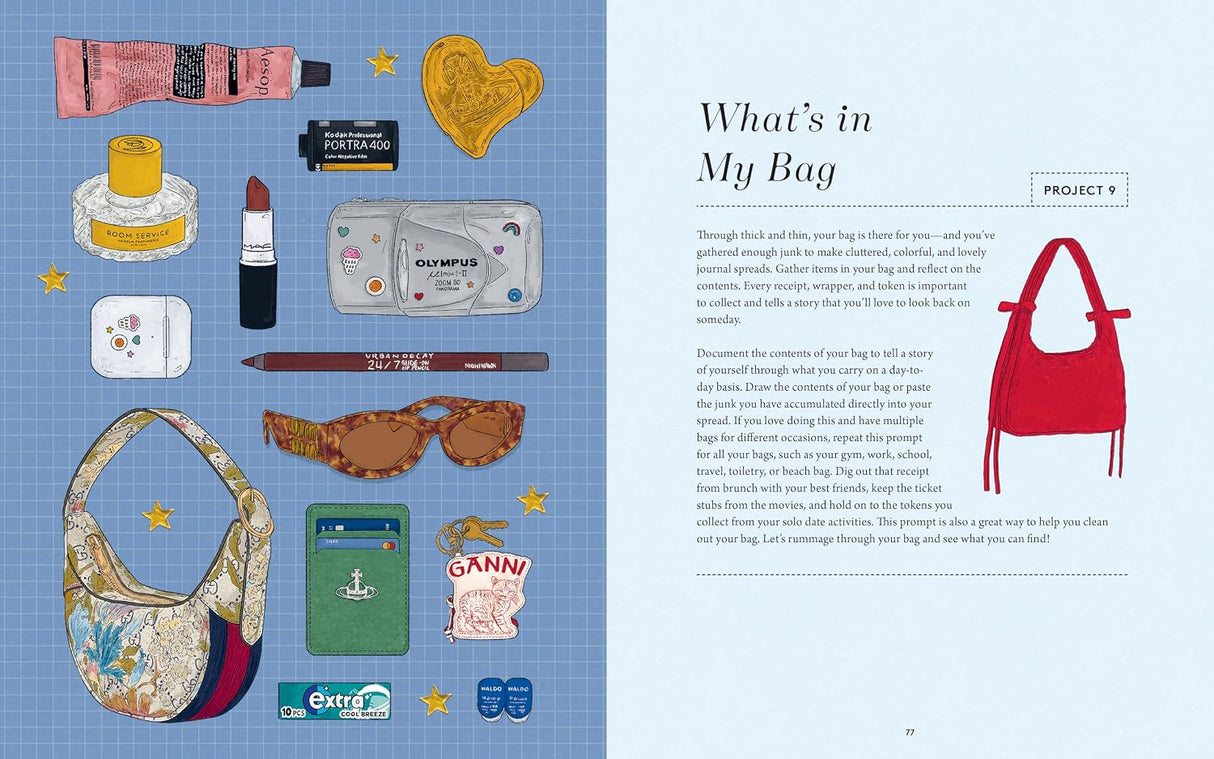 Embrace the scrappy side of creativity and turn your treasured junk into a charming book of memories.
If you’re more interested in treasuring keepsakes than crafting them to perfection, the mindful practice of junk journaling is for you. In Creative Junk Journaling, Natasha Ahmed (@natashahmedx) shows you how to create your own less-polished scrapbook, transforming “junk” into playful works of art that capture moments big and small. Random objects—sticky notes, flower petals, ticket stubs, receipts, sticke