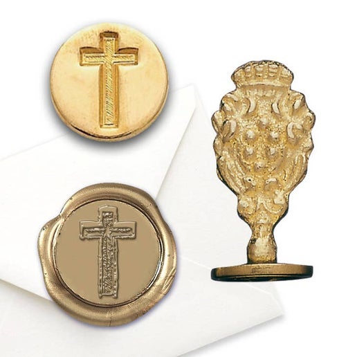 Cross Florentine Brass Wax Seal Stamper