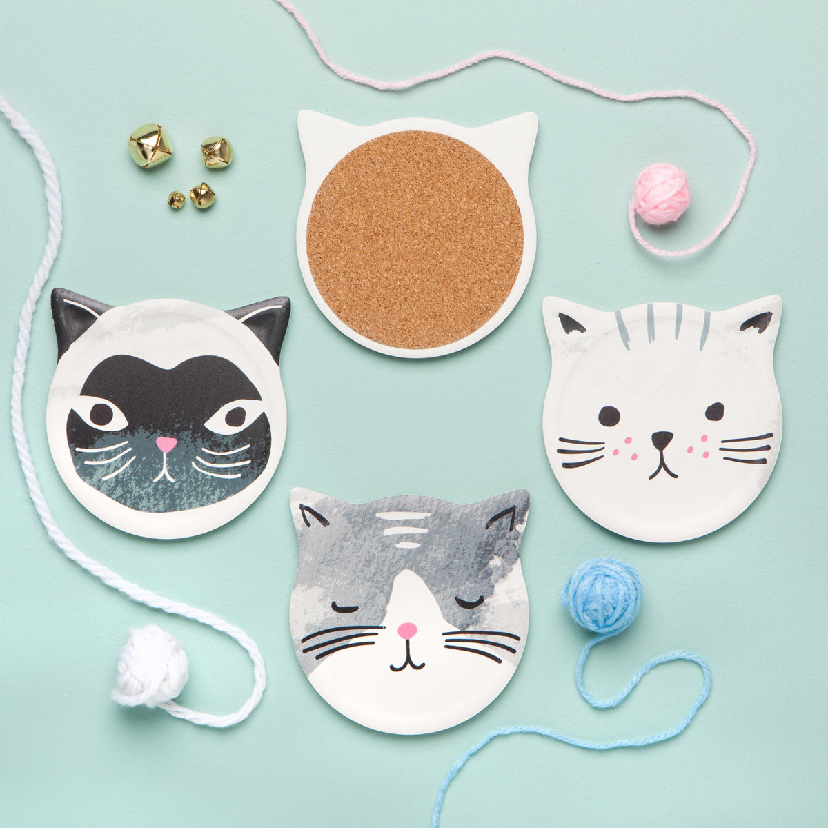Danica Jubilee - Cats Meow Soak Up Coasters Set of 4
Made from a special super absorbent ceramic, these coasters will soak up any condensation, leaving your mug or glass drip-free. The cork backing prevents scrates on surfaces. A set of four comes packaged in a gift-ready box.