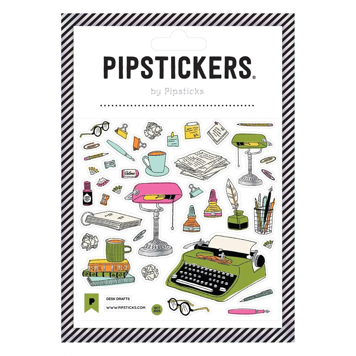 PipStickers are the PERFECT gift for the sticker lover in your life - even if it's you! These unique PVC designs with silver foil accents come on a clear backing and cannot be found anywhere else.
Includes one 4" x 4" sheet of Desk Drafts PipStickers and includes the Pipsticks manifesto.