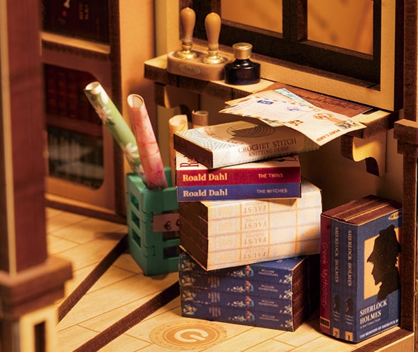 Kit de rincón de libros para librería, casa en miniatura de bricolaje