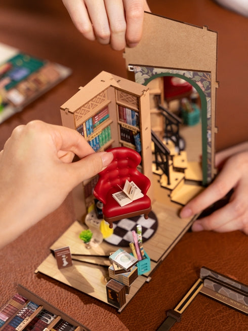 Kit de rincón de libros para librería, casa en miniatura de bricolaje