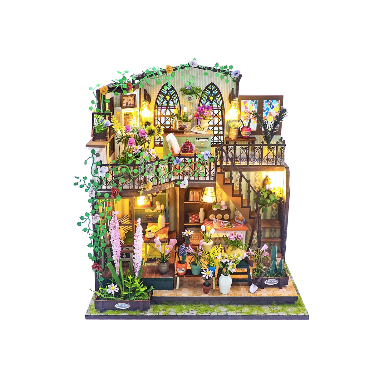 Escape into a peaceful retreat with this miniature kit-a dreamy blend of indoor charm and outdoor beauty. This cozy loft is a plant lover's paradise, filled with blooming flowers, lush greenery, and thoughtful touches of home. With a comfy sofa, a charming desk, and warm light that illuminates the space, it's the perfect hideaway for creativity and relaxation.
2 AAA batteries required; batteries are not included.
Age Range: 14+
Assembled Dimensions: 8.7 x 6.7 x 9.25 inches