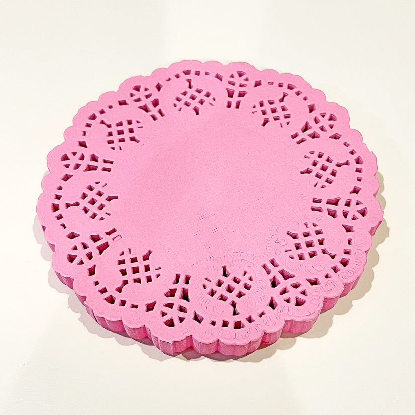 Doily de hada rosa de 4,5", 100 unidades