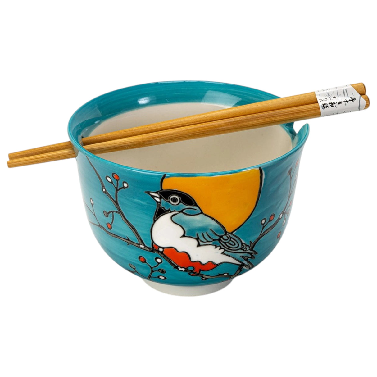 Donburi Bowl with Chopsticks Set Robin
Bowl Size: 5" Dia x 3.75"H
Chopsticks 9"L
Capacity: 18 fl oz
Origin: China