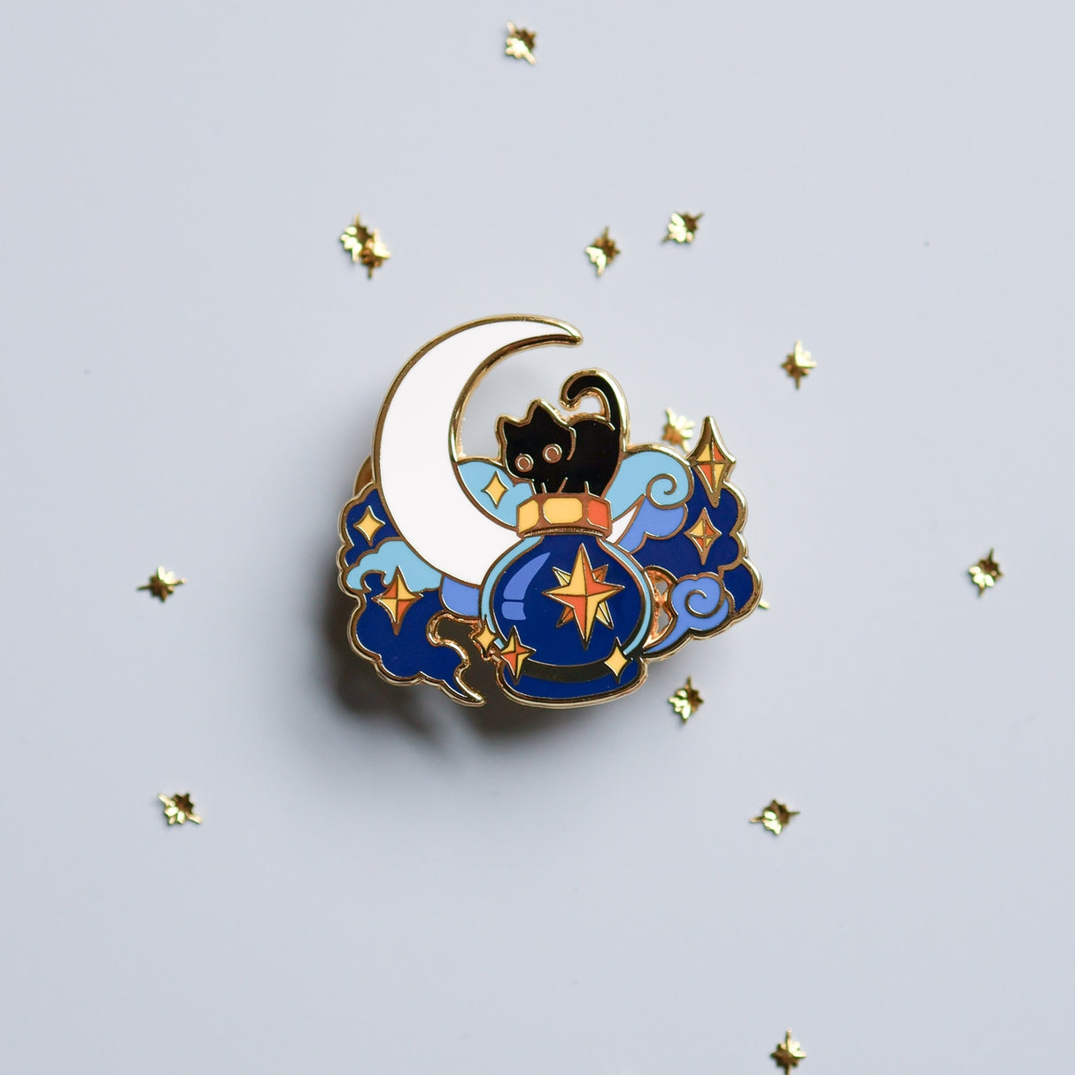 Thousand Skies Deep Sky and A Black Cat Enamel Pin