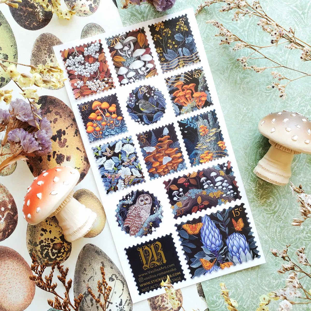 Enchanted Forest Blooms Sticker Sheet