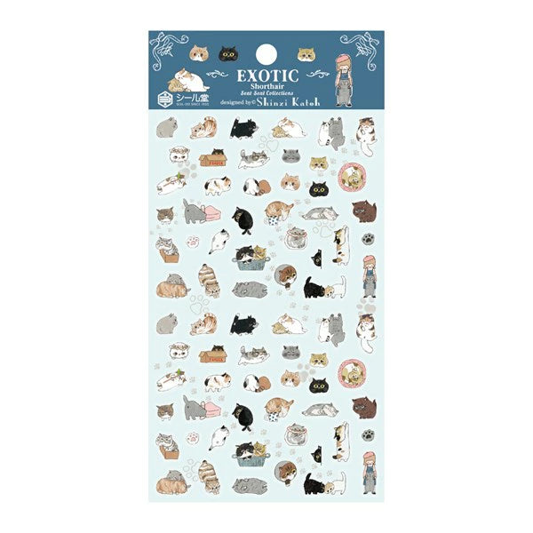 Exotic Shorthair Sticker Sheet
This is a small size transparent material sticker that is easy to decorate in planners or journals. It contains two identical illustrations, so you can use it for preservation, matching, or sharing.
Sheet size: Length 150× Width 90mm
Includes 1 sticker sheet