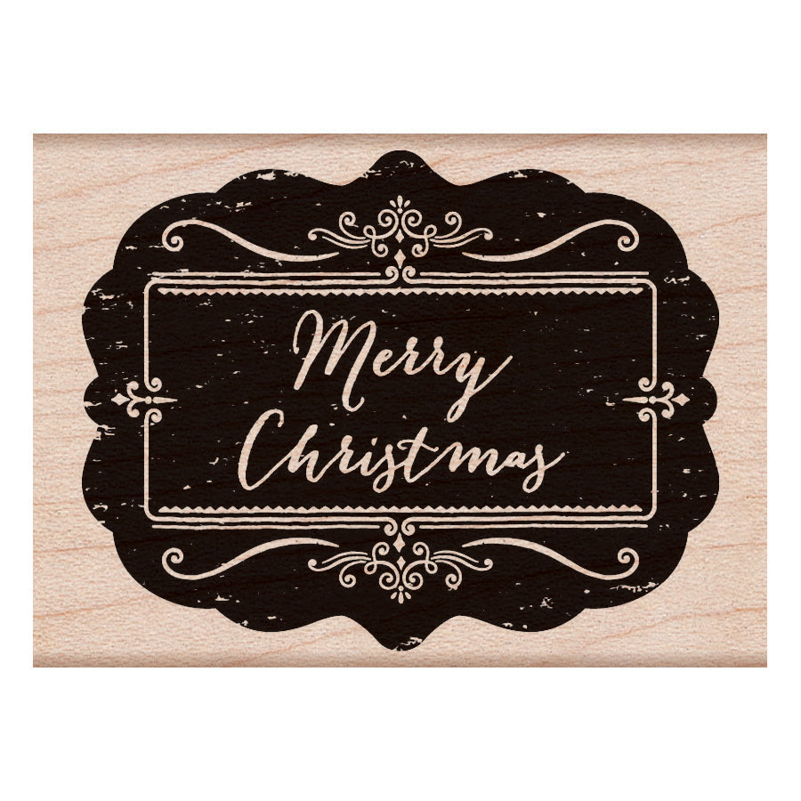 Sello de pizarra con texto Feliz Navidad