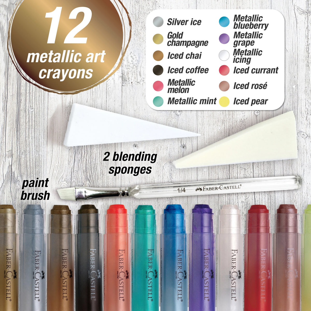 Faber-Castell Art Crayons Metallic Set - 15ct