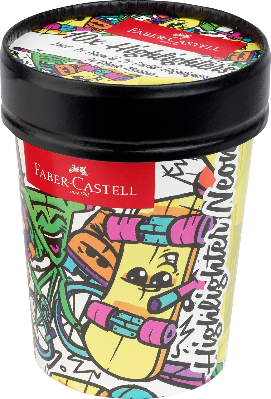 Faber-Castell Highlighters Fluorescent Colors - Cup of 10