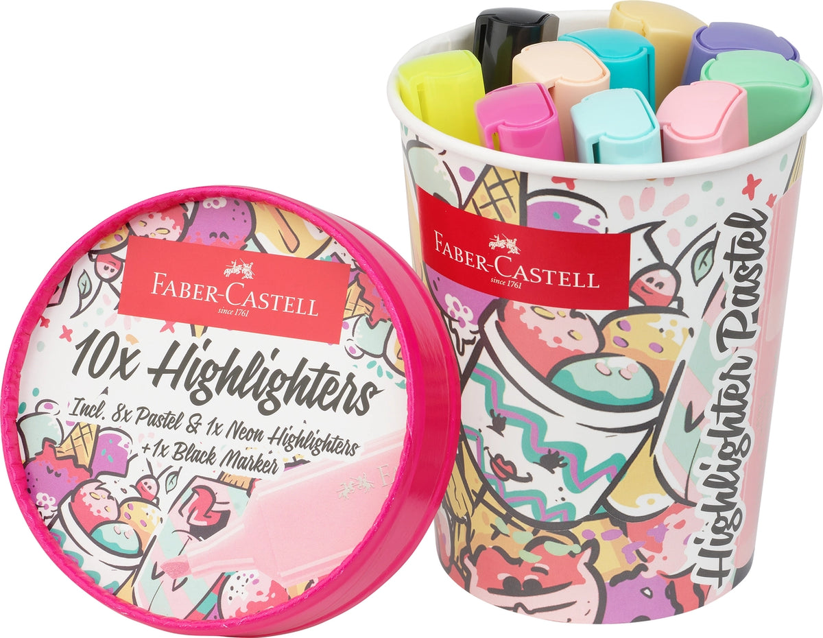 Faber-Castell Highlighters Pastel Colors - Cup of 10