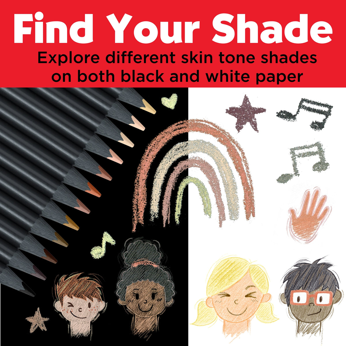Black Edition Color Pencils with black wood and supersoft leads have great effects on light and even colored and dark paper. Pure Color!