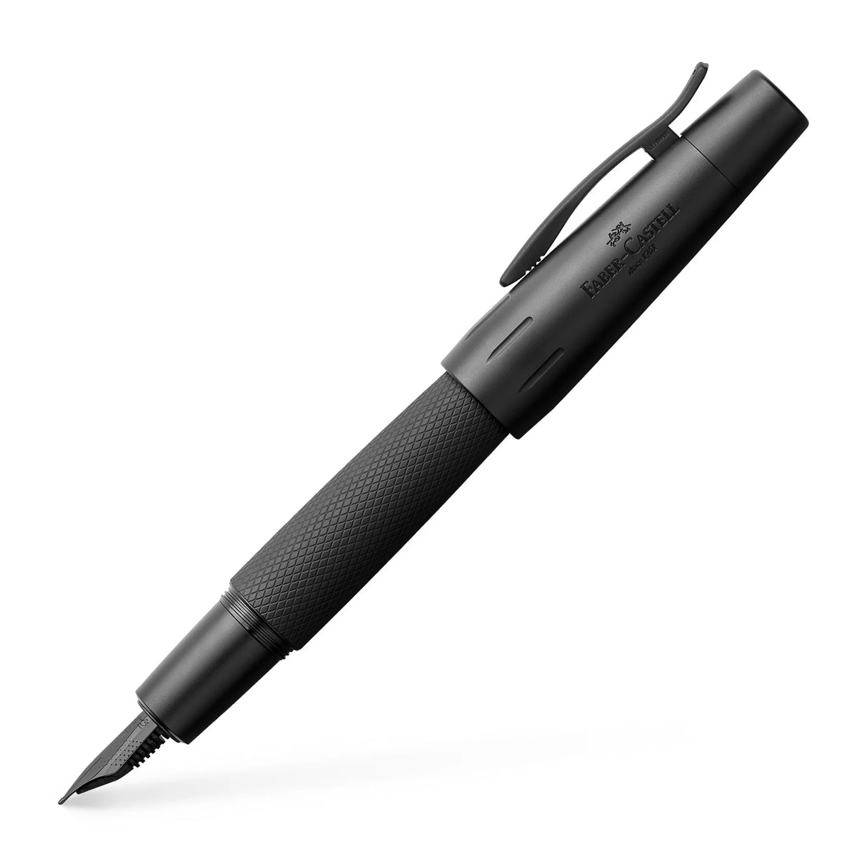 The e-motion Pure Black, with its dynamic shape and striking matte black finish, ignites a sense of passion and sophistication. The deep, trendy shade with its modern elegance, stands out in any collection. The masculine aluminum barrel, adorned with an intricate guilloche pattern, captivates connoisseurs and pen enthusiasts alike.
e-motion writing instruments feature a bulbous barrel and tapered design, ensuring the pen rests comfortably in your hand for hours of uninterrupted writing, drawing and sketchi
